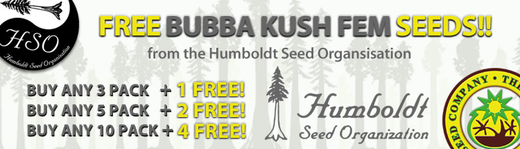 Free Cannabis Seeds - Latest Offers - Humboldt Seed Organization March Offer